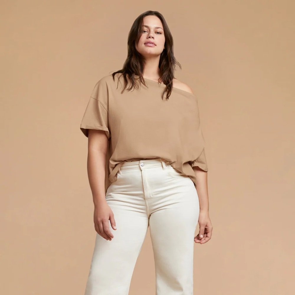 nuuds mocha off the shoulder Short Sleeve Tee - Picture 3 of 4